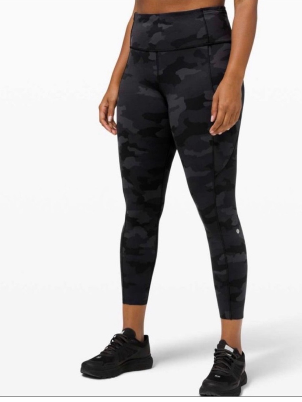 LULULEMON Athletica Fast And Free Leggings Dark Camo Size 12